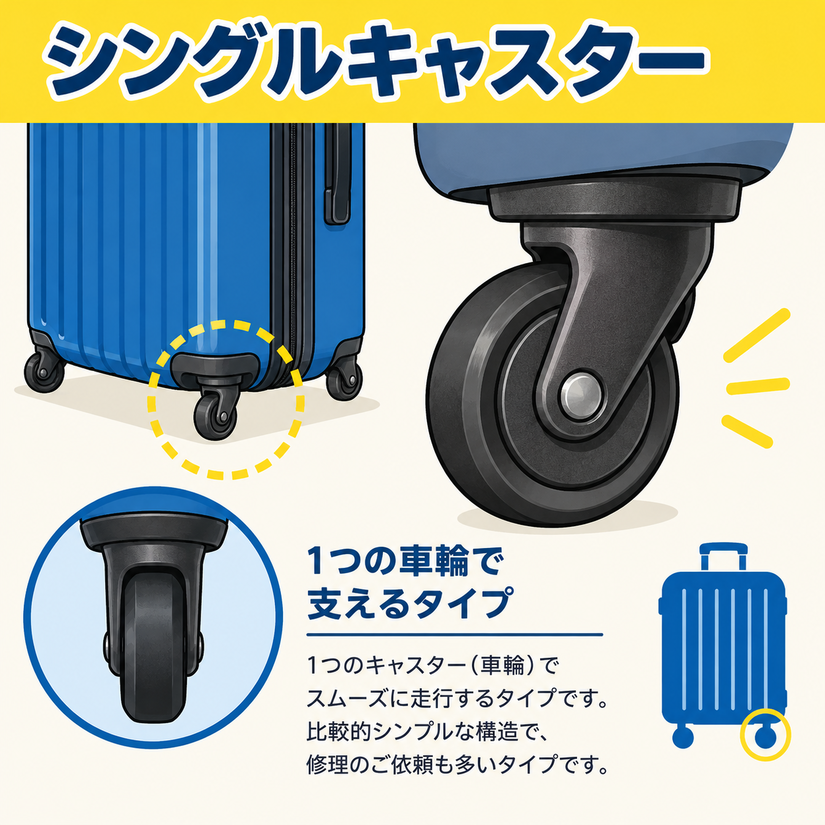 シングルタイプのキャスター